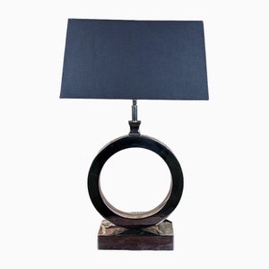 Circle Table Lamp in Chromed Metal, 1990s