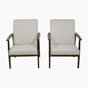 Fauteuils en Tissu Gris par Henryk Lis, 1970s, Set de 2