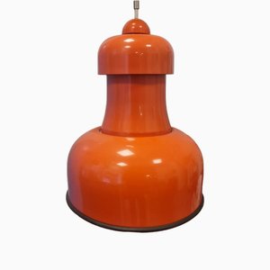 Orangefarbene Vintage Metalllampe