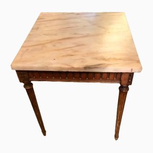 Louis XV Auxiliar Table with Pink Marble Top