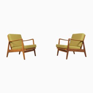 Fauteuils Ajustables Verts New Upholstery, Scandinavie, 1960s, Set de 2