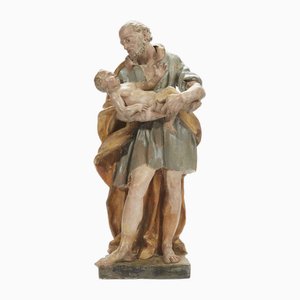 Piò Angelo Gabriello, San José con niño, década de 1800, terracota