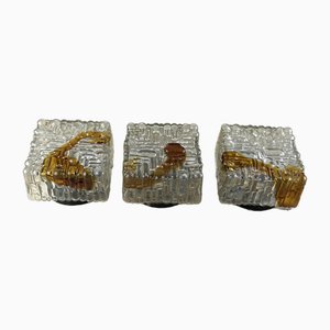 Murano Glass Wall Lamps, Italy, 1980s, Set of 3