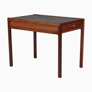 Hans Olsen Coffee Table of Rosewood and Leather attributed to Hans Olsen, 1960s