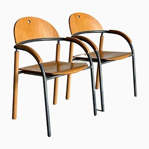 Vintage Postmodern Visitor Dining Chairs attributed to Wiesner Hager, Austria, 1995, Set of 2