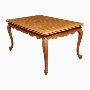 Oak Parquetry Draw Leaf Table, 1890s