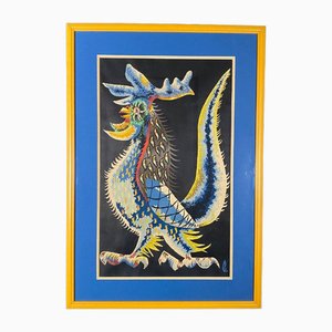 Tapestry with Stencil of Rooster by Jean Lurçat, 20th Century