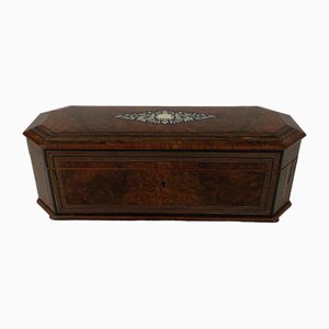 Napoleon III Glove Box in Magnifying Glass with Velvet Interior Marquetry