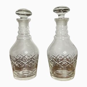 Antike viktorianische Karaffen aus geschliffenem Glas, 1880, 2 . Set