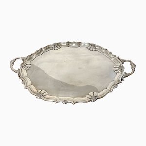 Vassoio da tè edoardiano antico placcato in argento, inizio XX secolo