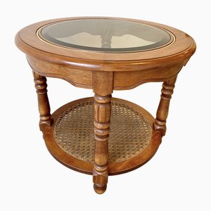 Round Side Table with Glass Top