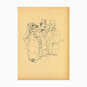 George Grosz, Endeuillé, Offset et Lithographie Originales, 1923