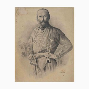 Unbekannt, Porträt von Giuseppe Garibaldi, Original Lithographie, 19. Jh.