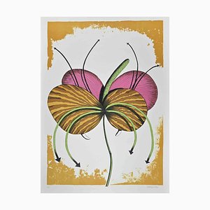 Renzo Margonari, Blume, Original Lithographie, 1976