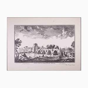 Giuseppe Vasi, Ponte Milvio, Acquaforte, Fine XVIII secolo