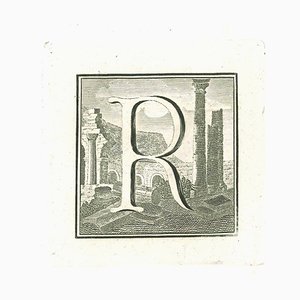 Inconnu, Antiquités d'Herculanum : Lettre R, Eau-forte, 18e siècle