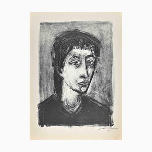 Andre Minaux, Portrait, Original Lithograph, Mid 20th Century