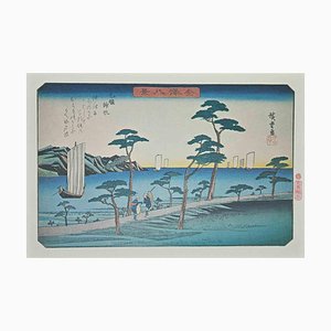 Nach Utagawa Hiroshige, Scenic Spots in Kanazawa: The Sea, 20th Century, Lithographie