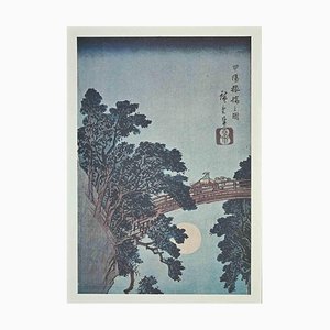 D'après Utagawa Hiroshige, Vue Panoramique de Saruhashi, XXe Siècle, Lithographie