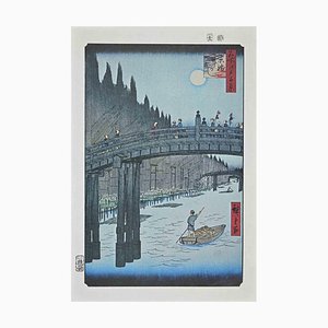 D'Après Utagawa Hiroshige, Le Pont, XXe Siècle, Lithographie