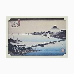 After Utagawa Hiroshige, Eight Scenic Spots in Oomi, 20th Century, Lithograph