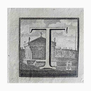 Desconocido, Antigüedades de Herculano: Letra T, Aguafuerte, siglo XVIII