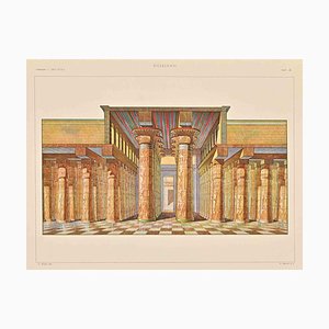 A. Alessio, Ägyptischer Tempel, Chromolithographie, Anfang 20. Jh.