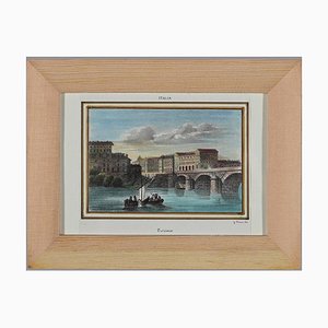 Unbekannt, Antike Ansicht von Turin, Lithographie, Mitte 19. Jh.