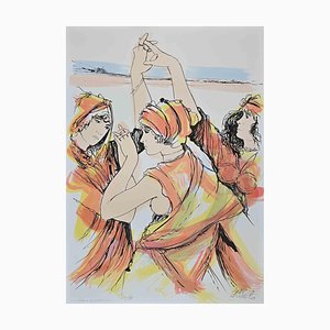 Andrea Quarto, Dancers, Litografía coloreada a mano, 1985