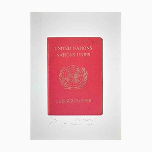 Bettino Craxi, United Nations, 1994, Lithograph
