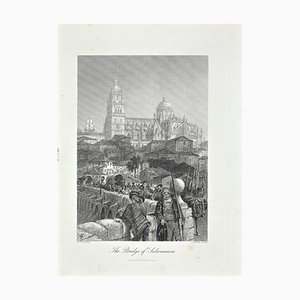 Unbekannt, Die Brücke von Salamanca, Lithographie, 19. Jh.