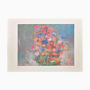 Martine Goeyens, Flowers, Digigraph, Late 20th Century