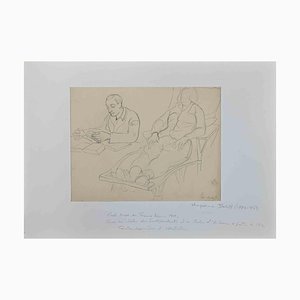 Angelina Beloff, Relax, Dessin au Crayon, 1930s