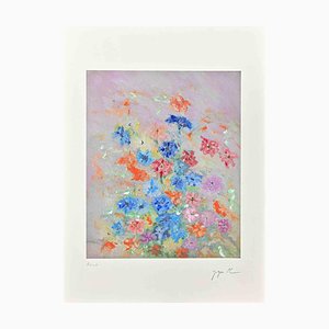 Martine Goeyens, Blumen, Digigraph Print, Ende des 20. Jahrhunderts