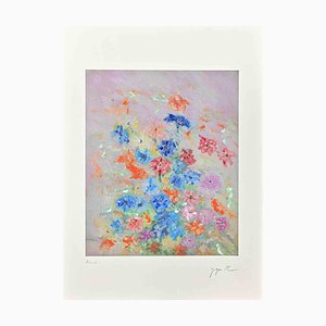 Martine Goeyens, flores, impresión Digigraph, finales del siglo XX