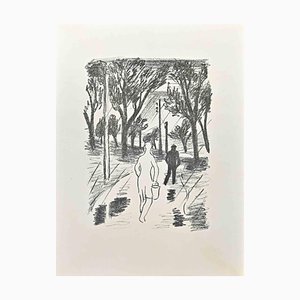 Wilhelm Gimmi, Walking Into The Forest, Lithograph, 1955