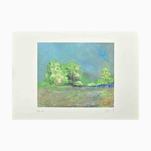 Martine Goeyens, Landschaft, Lithographie, 1990er