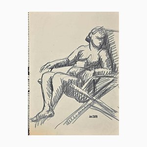 Jean Chapin, Desnudo de mujer, dibujo a lápiz, años 30