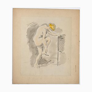Gaspard Maillol, Nu de Femme, Dessin à l'encre et à l'aquarelle, Début du XXe siècle