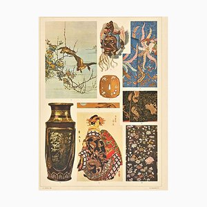 A. Alessio, motivos decorativos: japonés, cromolitografía, principios del siglo XX