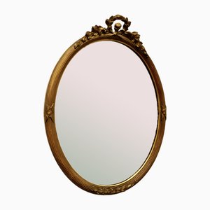 French Oval Gold Wall Mirror, 1890s