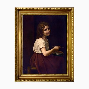 Tommaso Rivoli, Sopa: Homenaje a William-Adolphe Bouguereau, óleo sobre lienzo, siglo XX