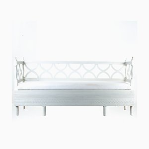 Vintage Swedish Bench in White