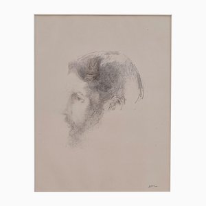 Odilon Redon, Portrait de Pierre Bonnard, 1902, Lithograph