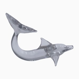 Dolphin Sculpture in Crystal from Daum, France, 1970s