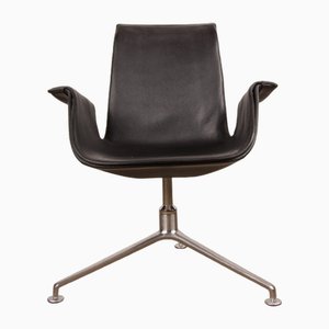 Danish Model Fk 6725 Armchair in Black Leather and Chromed Steel by Preben Fabricius and Jørgen Kastholm for Walter Knoll, 2000s