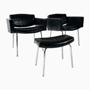 Meurop Conseil Armchairs with Taurus Stool by Pierre Guariche for Meurop, Set of 2