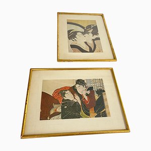 Japanese Artist, Figurative Scenes, 20th Century, Prints, Framed, Set of 2