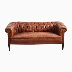 Vintage French Leather Sofa