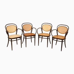 78 Chairs in Wood and Black from Thonet, Set of 4